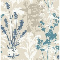 York Meadow Wild Flowers Wallpaper, Paper in Blue by DecoratorsBest | DecoratorsBest