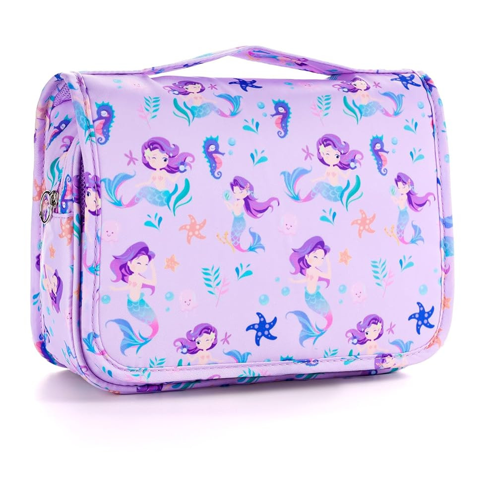 Kids Hanging Toiletry Bag for Girls, Travel Toiletry Bag for Little Young Girls Cosmetic Makeup W... | Amazon (US)