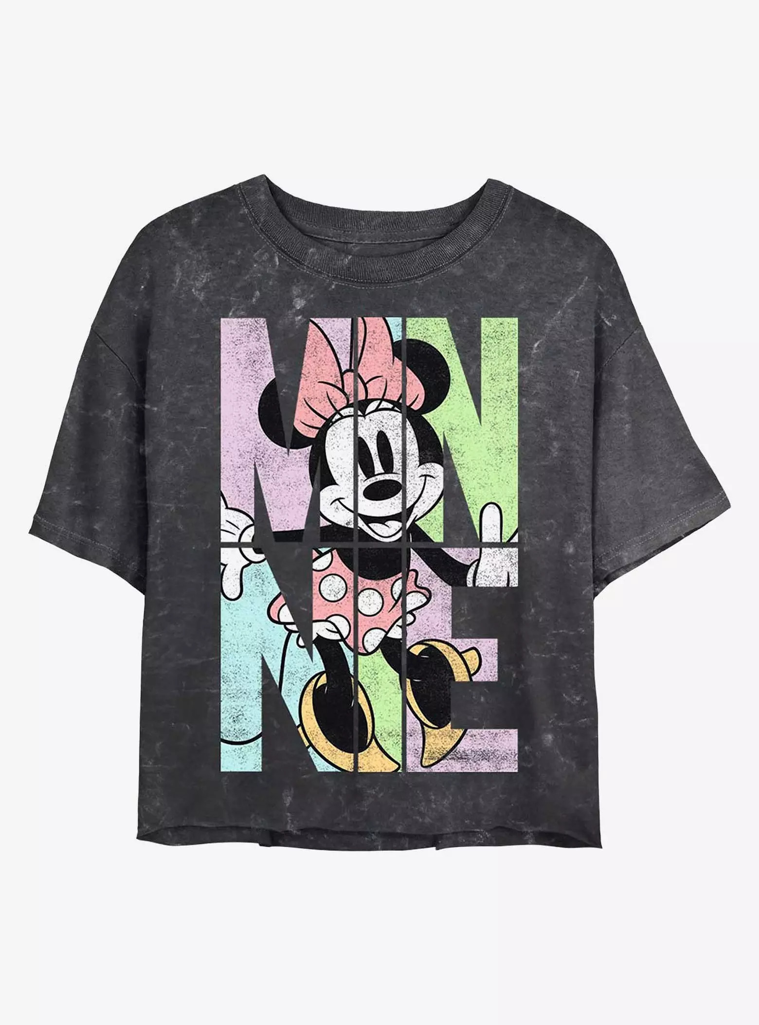 Disney Minnie Mouse Minnie Name Fill Mineral Wash Crop Girls T-Shirt | Hot Topic