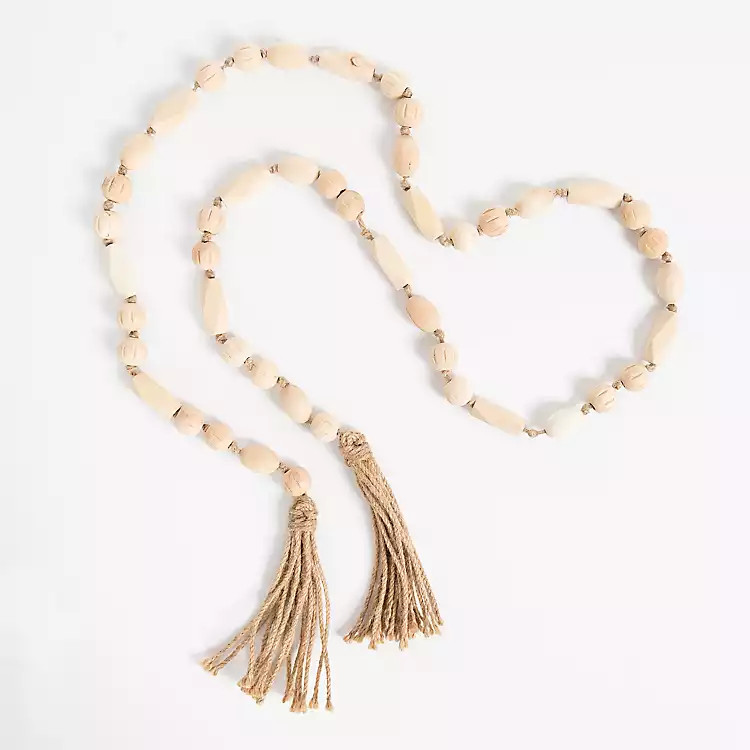 Natural Decorative Wooden Bead 72 in. Garland | Kirkland's Home