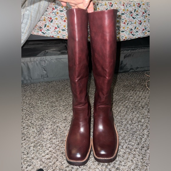 Chic Burgundy Heeled Boots | Poshmark