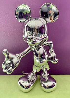 Disney Leblon Delienne Mickey Mouse Pop Art Sculpture Figure Chrome Silver 12"H | eBay US