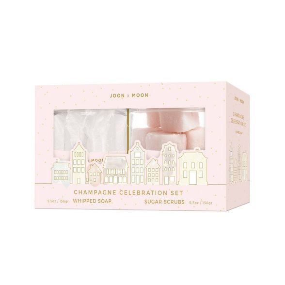 Joon X Moon Whipped Soap & Sugar Cube Gift Set - Champagne - 2pc/11oz | Target