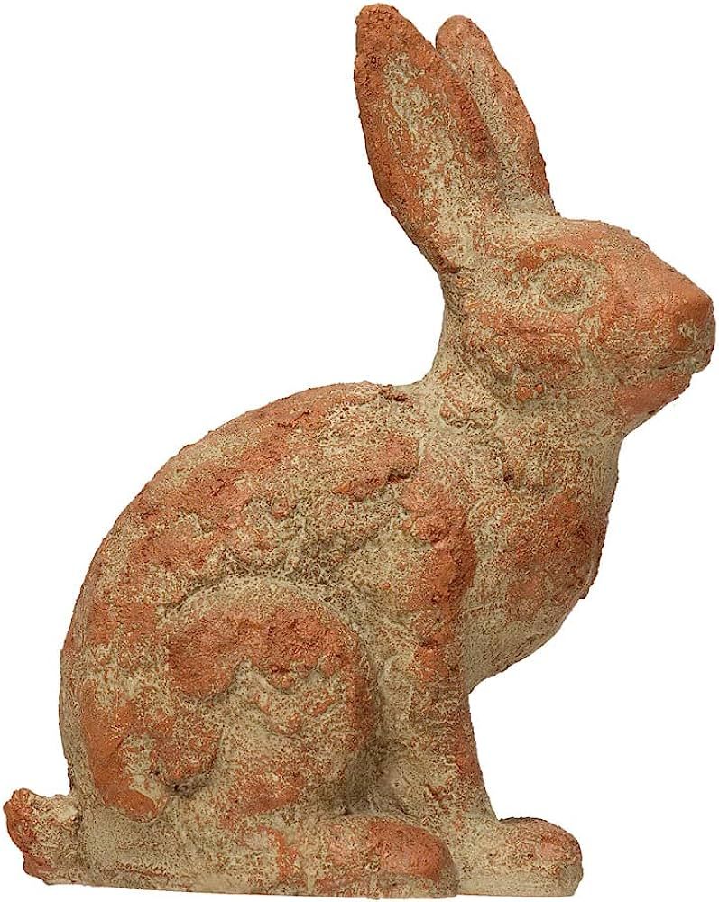 Creative Co-Op Textured Resin Rabbit Figurine, 10" L x 6" W x 12" H, Multicolor | Amazon (US)