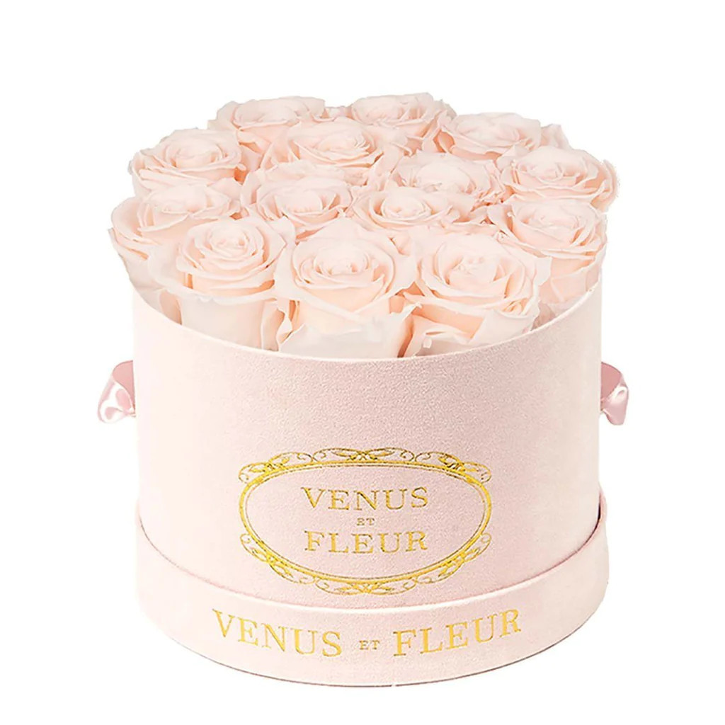 Small Round - Blush Suede with Eternity Roses | Venus ET Fleur