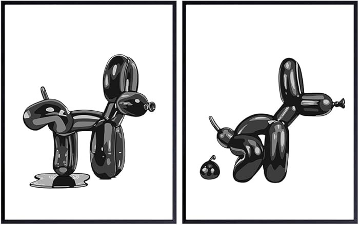 Bathroom Decor Aesthetic - Balloon Dog Half Bathroom Decor Set - Cute Bath Sets for Kids - Y2K Bl... | Amazon (US)