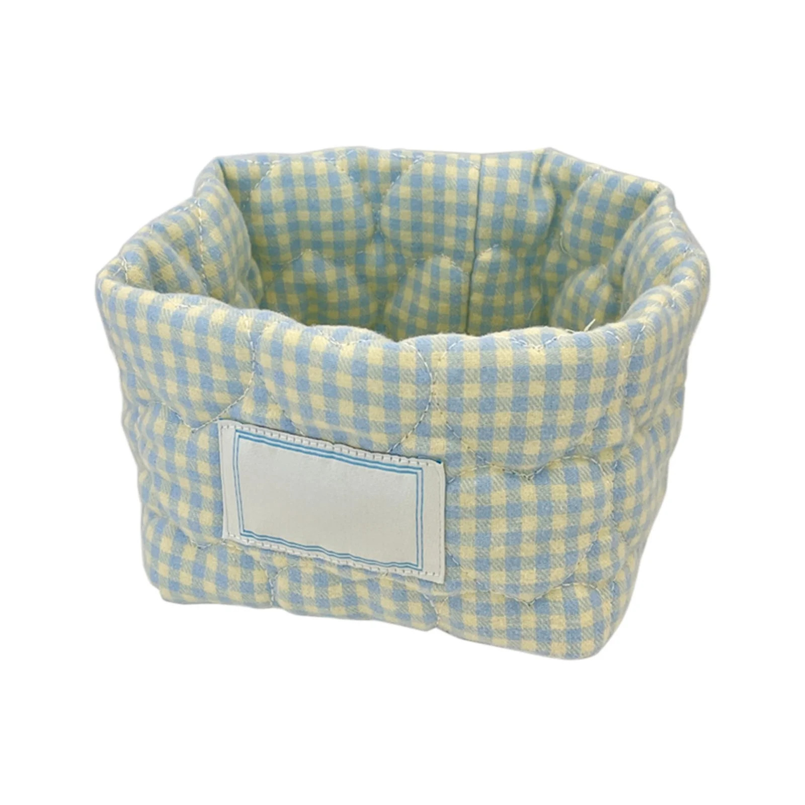 Small Checkered Storage Basket for Cosmetics, 4.7x3.9 In Quilted Cotton Organizer Bag for Home, D... | Walmart (US)