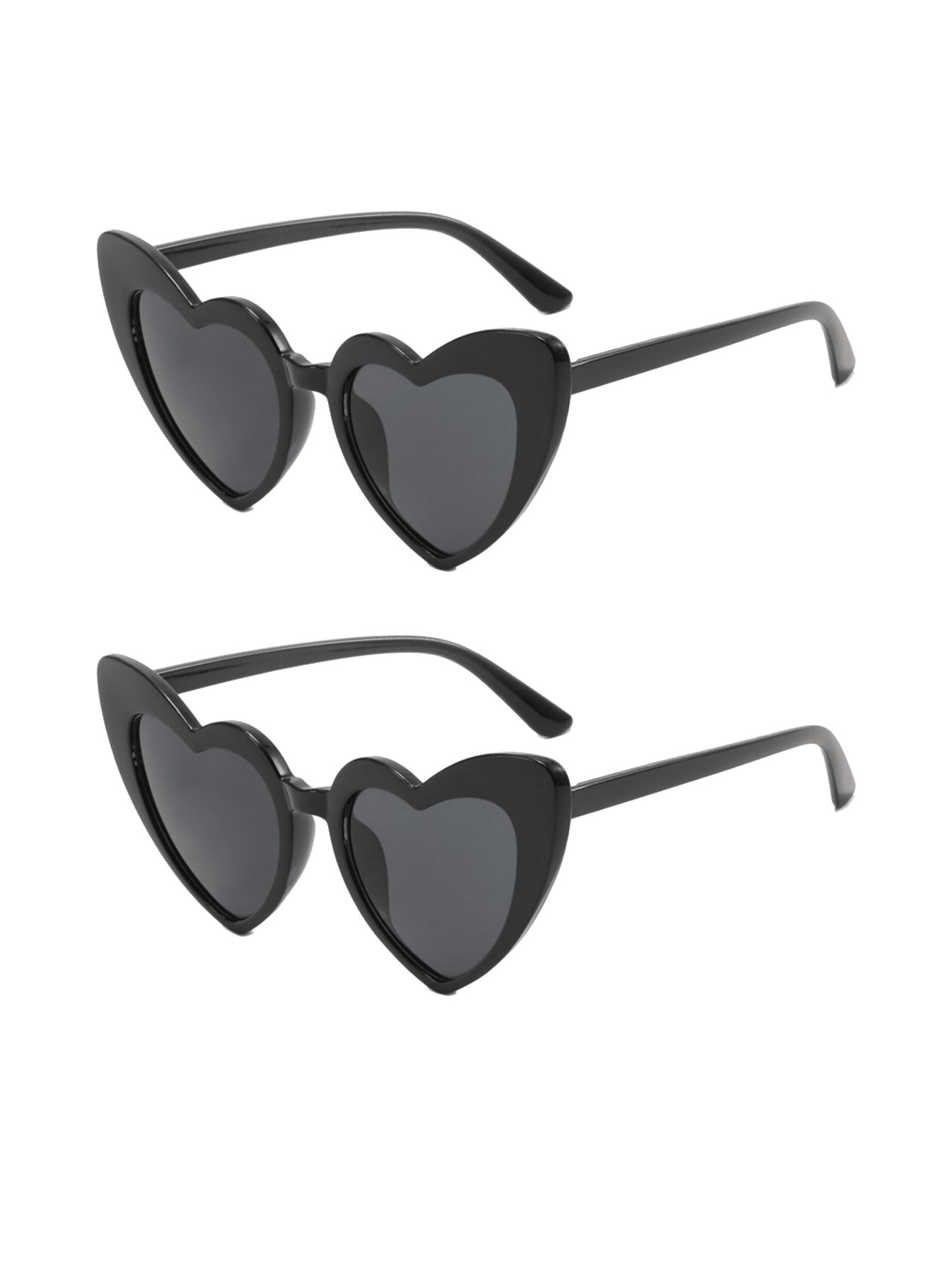 2pcs Heart Shaped Sunglasses For Women Big Sunglasses For Women Oversized Y2k Sunglasses With UV ... | SHEIN