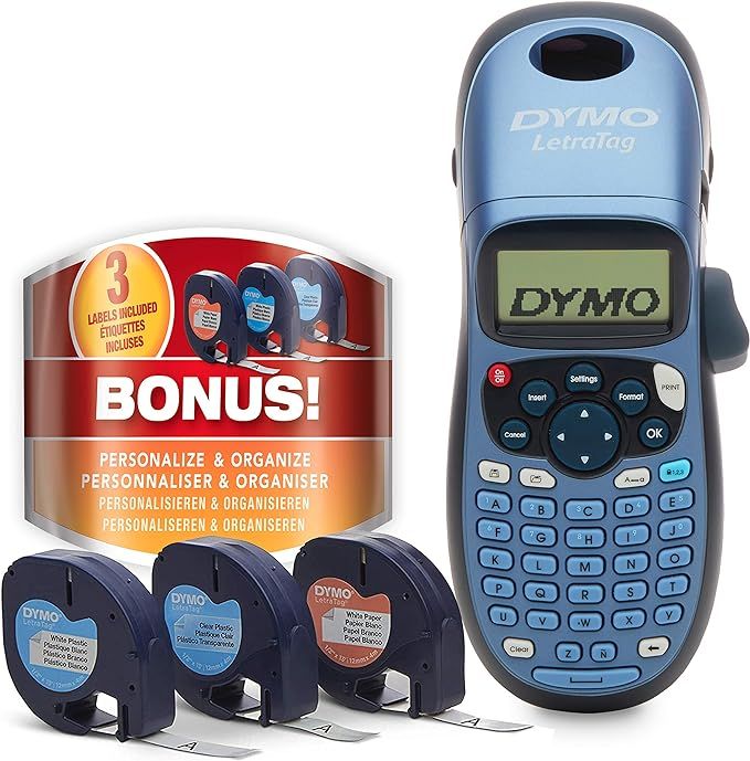 Dymo LetraTag LT-100H Label Maker Starter Kit | Handheld Label Maker Machine | with Plastic, Pape... | Amazon (US)