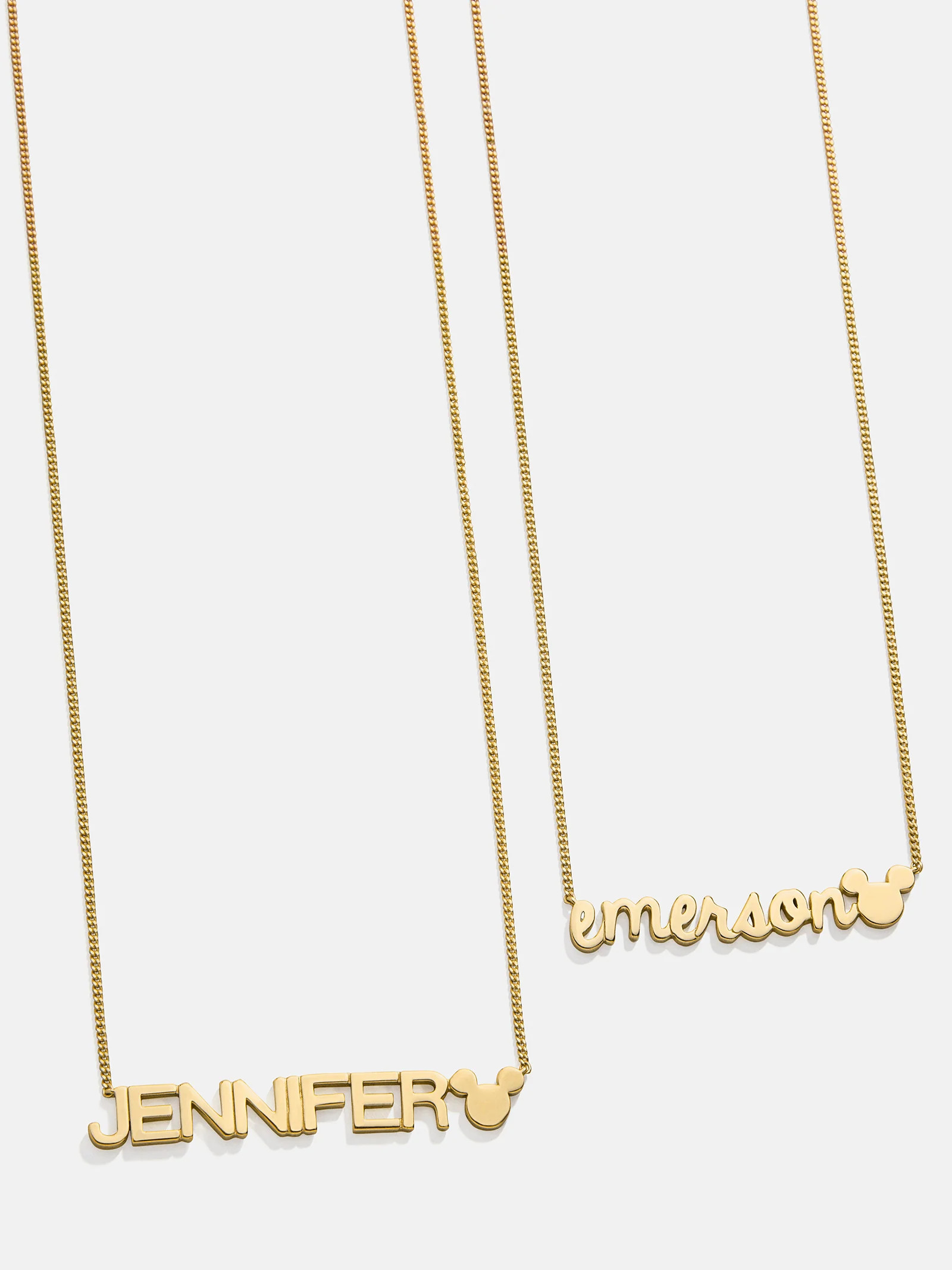 Mickey Mouse Disney 18K Gold Plated Sterling Silver Custom Nameplate Necklace - Gold | BaubleBar (US)