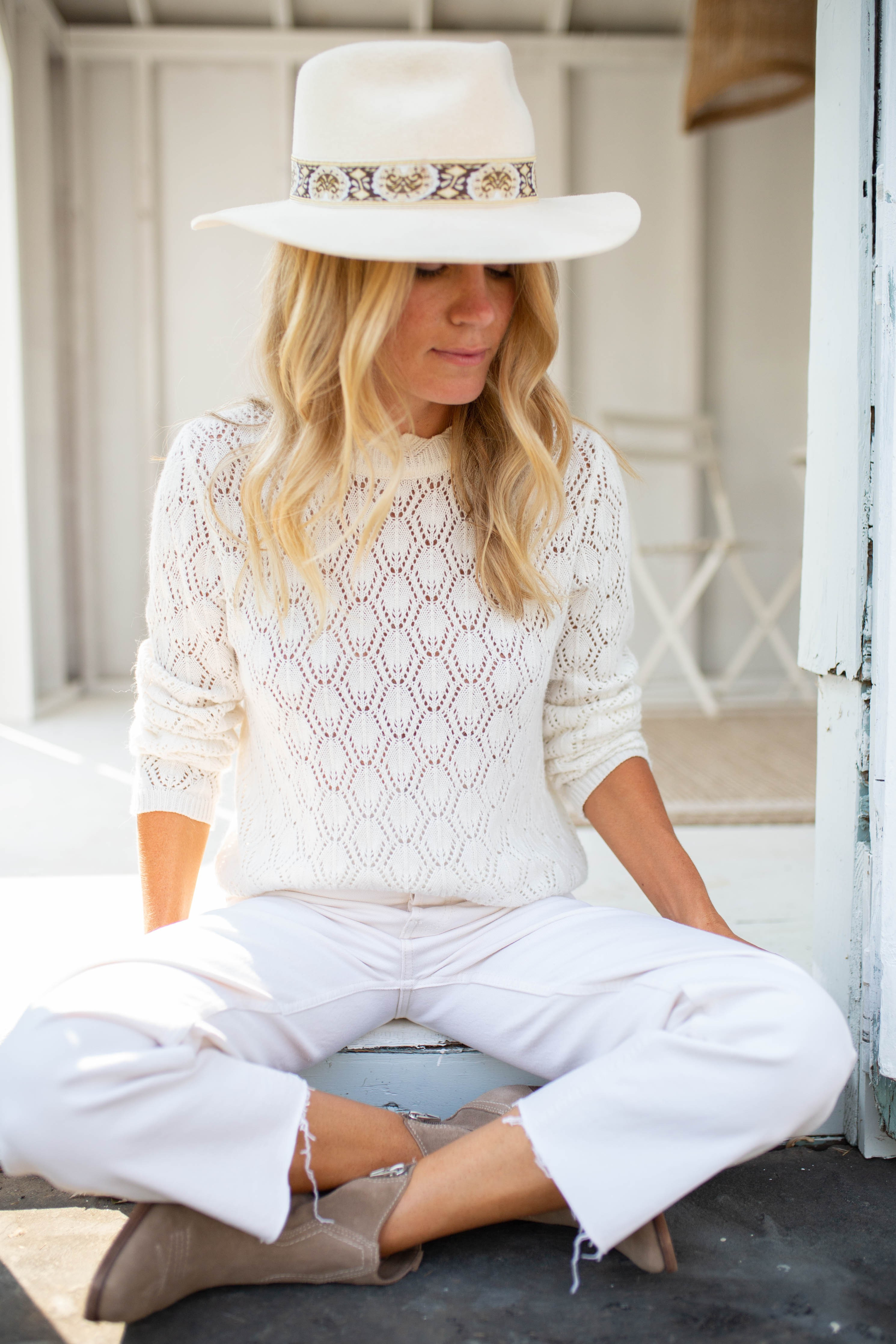 Camille Crew Sweater - Ivory | Marea