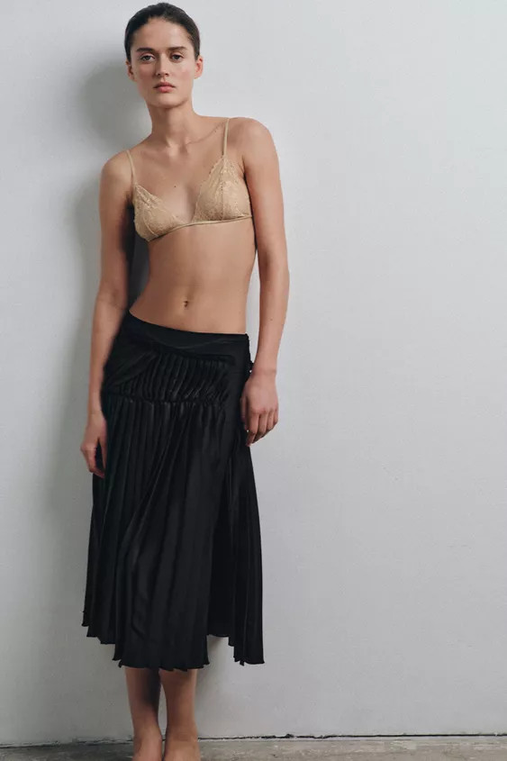 COMBINATION PLEATED MIDI SKIRT | Zara Canada