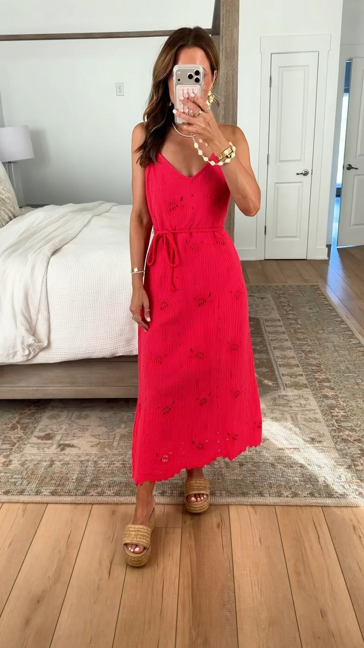 New at Target! Resort wear. Resort outfits. Vacation dresses. Vacation outfits. Summer dresses. Summer outfits. Eyelet dress in XS with adjustable straps.

#LTKootd #LTKTravel #LTKPetite