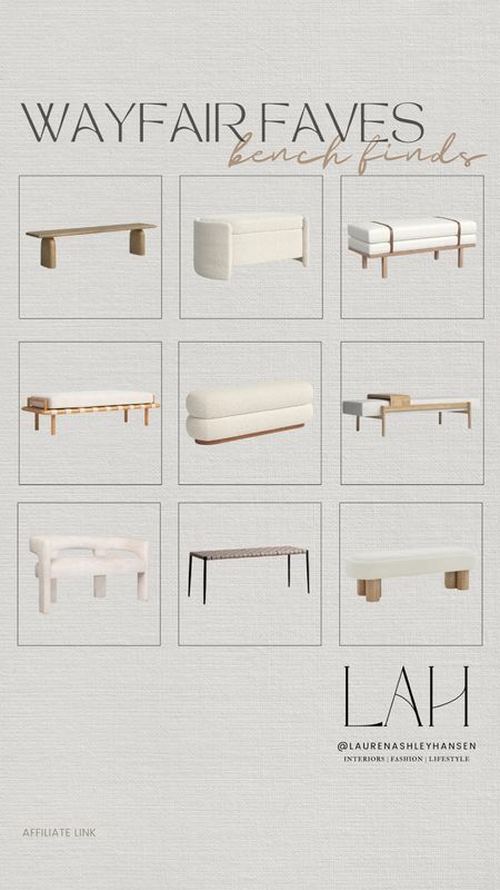 Wayfair bench favorites! Whether it be a living room, entryway, or at the end of a bed I love a bench! These are all so beautiful and many of them are on sale for 4th of July as well! 

#LTKStyleTip #LTKHome