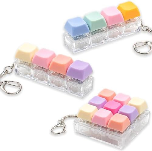 3 Pcs Keyboard Fidget Toy, Colorful Loud Fidget Keyboard Keychain 4-in-1 Keyboard Clicker Fidget ... | Amazon (US)