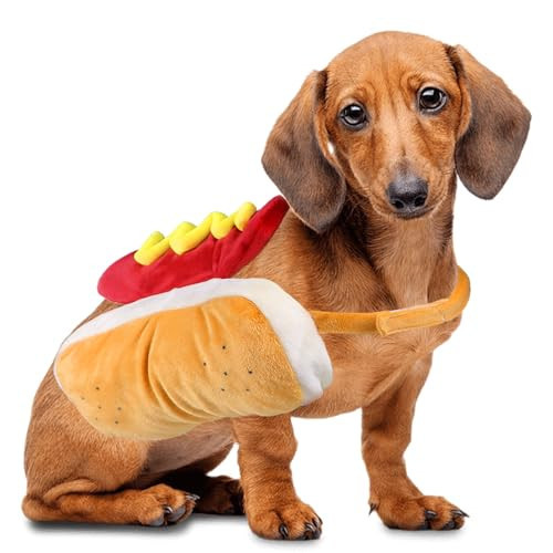 GOYOSWA Dog Hot Dog Costume, Dog Halloween Costumes Pet Hot Dog Costume Funny Dog Costume for XS Small Medium Dogs Cats Pets (Large) | Amazon (US)