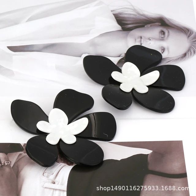 2023 Woman Exaggerated Multi-color Acrylic Flower Earrings Jewelry Accessories Wholesale Za Earri... | AliExpress (US)
