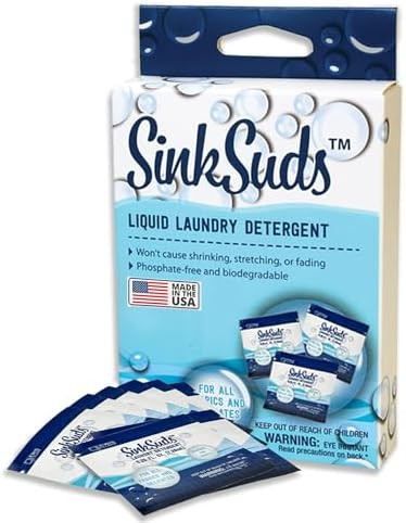 SinkSuds Laundry Detergent, Travel Size Liquid Soap, TSA Compliant, Safe For All Fabrics, 8 Packe... | Amazon (US)
