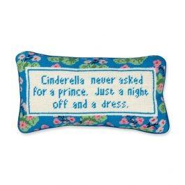 Cinderella Quote Needlepoint Pillow | The Well Appointed House, LLC