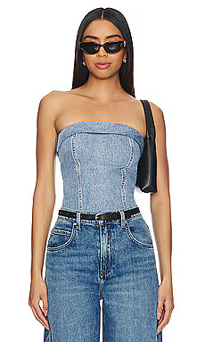 aligrace Custom Vintage Corset in Medium Dark Wash from Revolve.com | Revolve Clothing (Global)