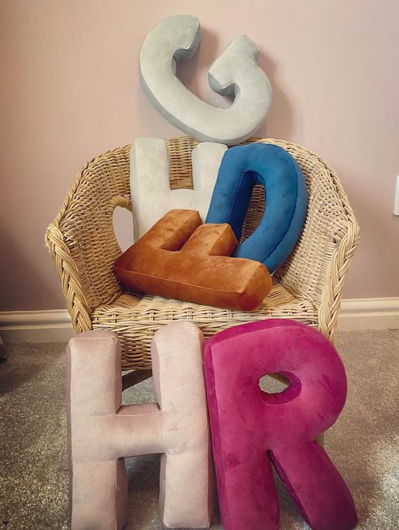 Small Velvet Letter Cushions/Alphabet Pillows | Etsy (US)