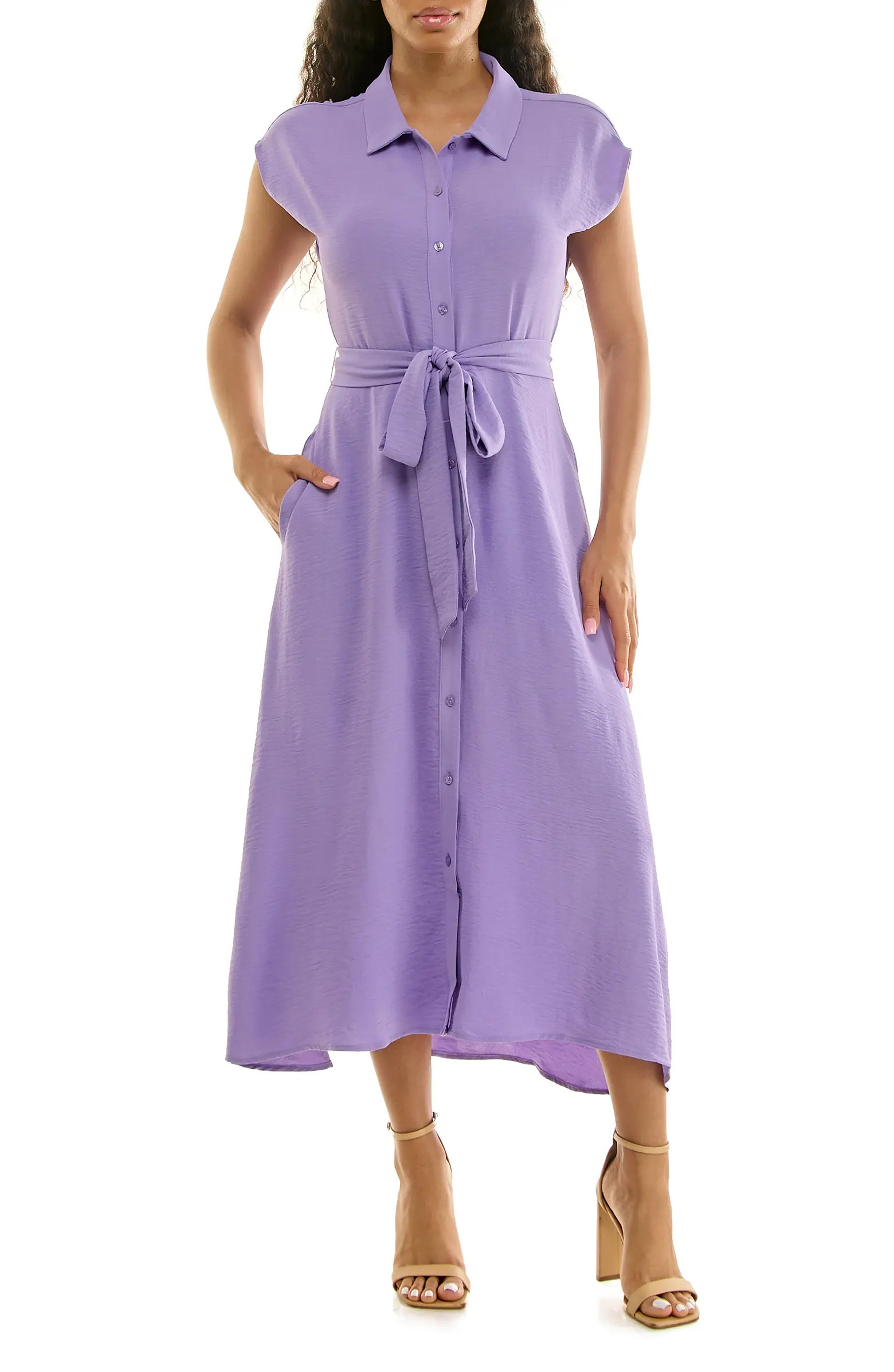 Tie Waist Midi Shirtdress | Nordstrom Rack