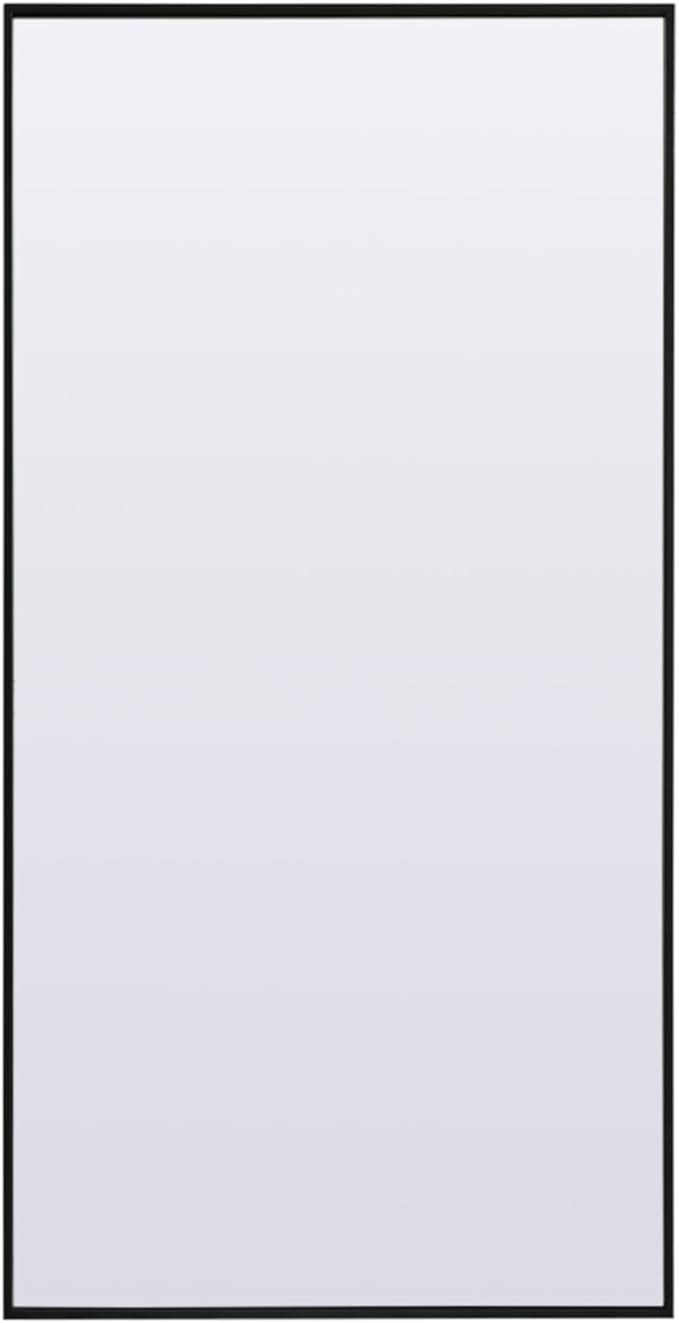 Elegant Decor Eternity Rectangle Wood/Iron Full Length Mirror in Black | Amazon (US)