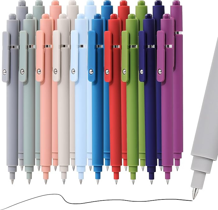 RIANCY Gel Pens, 0.5mm Black Ink Quick Dry Ball Point Pens, Fine Point Smooth Writing Retractable... | Amazon (US)