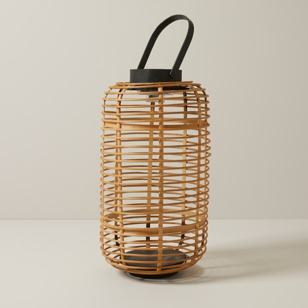 16" RATTAN LANTERN | Indigo (CA)