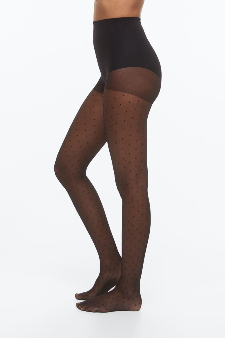 20 denier spotted tights - Black/Spotted - Ladies | H&M GB | H&M (UK, MY, IN, SG, PH, TW, HK)