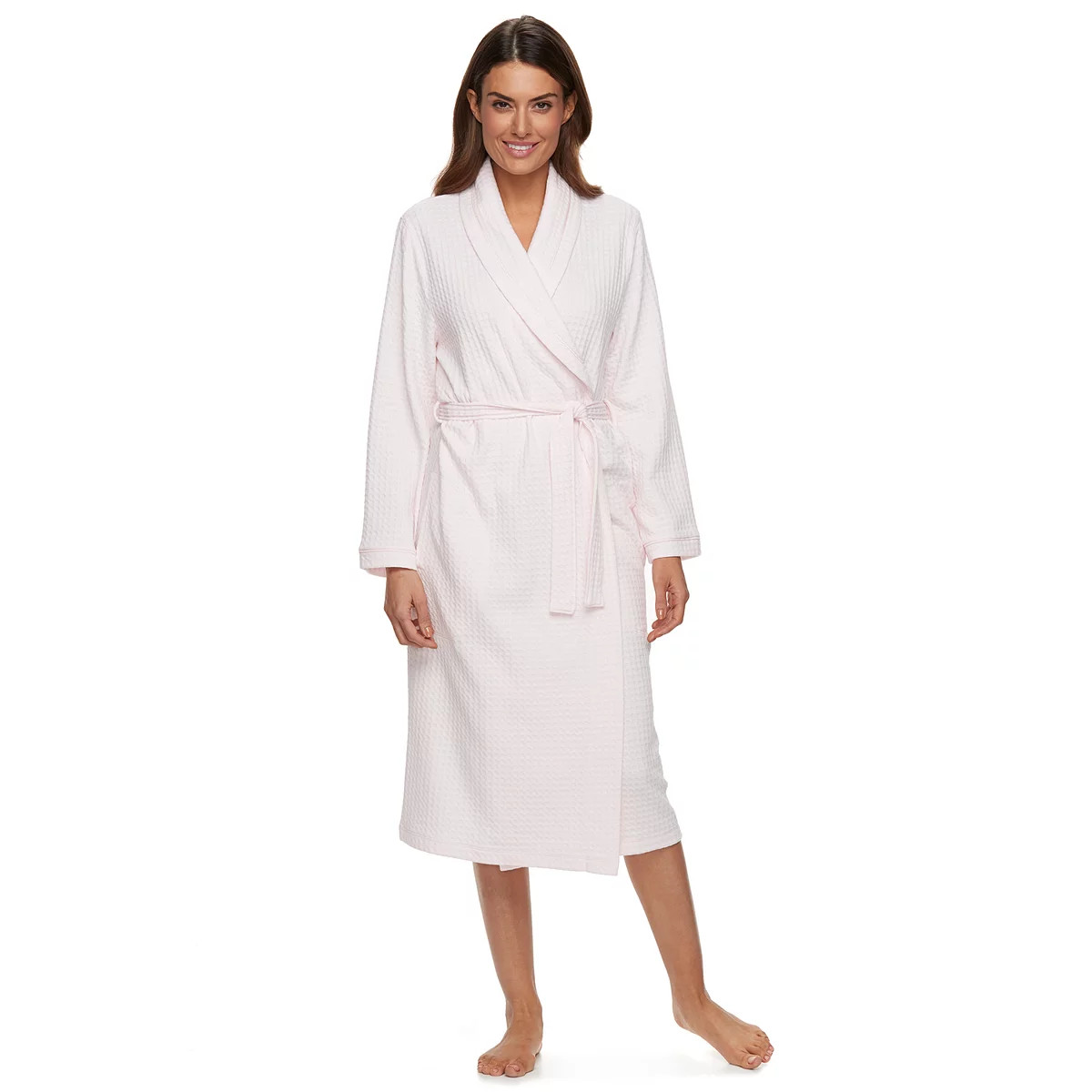 Women's Croft & Barrow® Waffle-Knit Long Kimono Robe | Kohl's