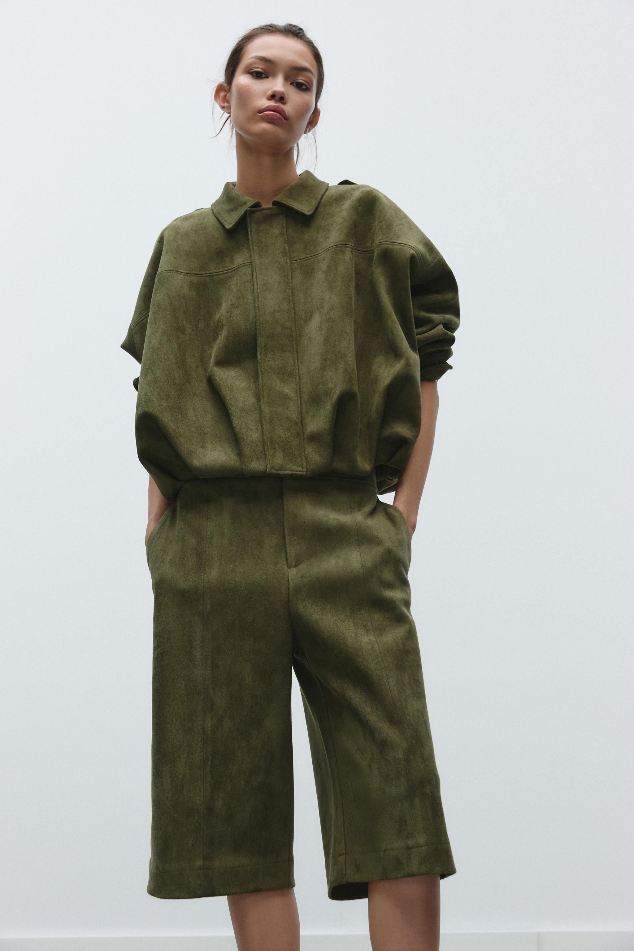 FAUX SUEDE BOMBER JACKET | Zara UK