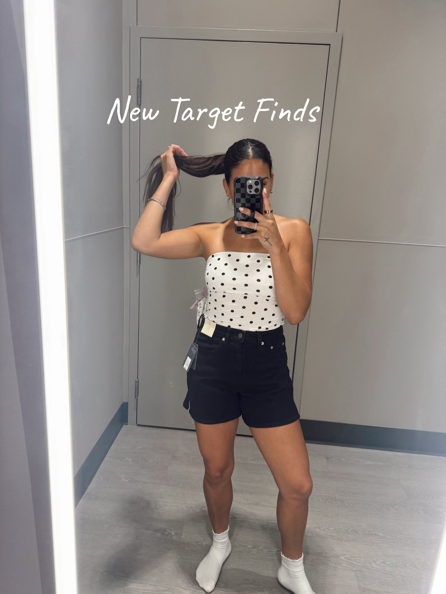 Black denim shorts, polka dot top, trending affordable fashion, spring style, summer outfits, date night 

#LTKgrwm #LTKootd #LTKFestival