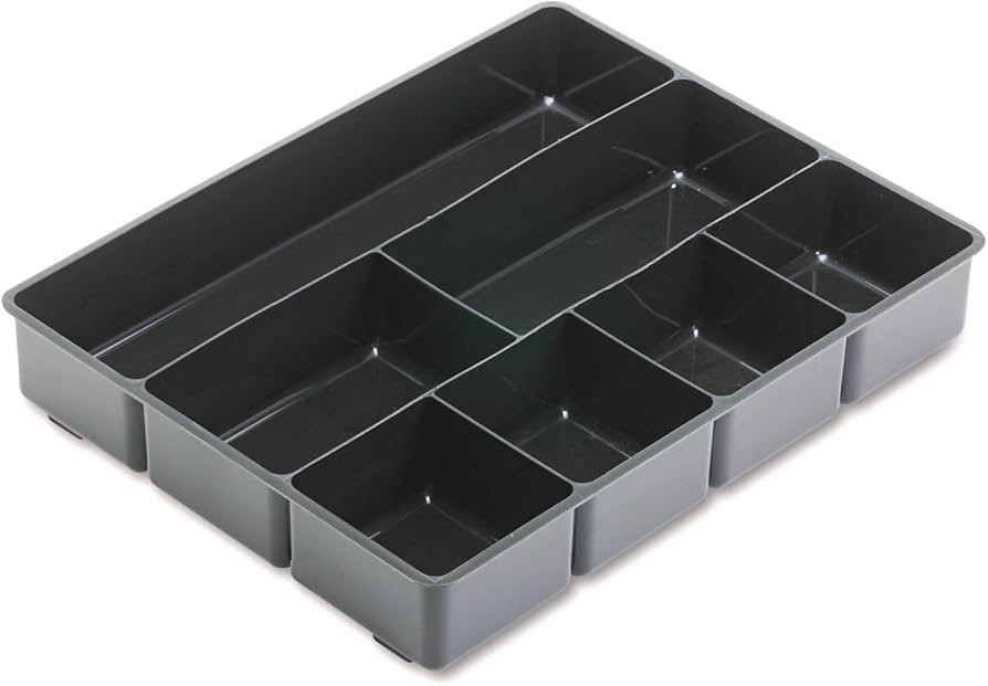 Rubbermaid Extra Deep Desk Drawer Director Tray, Plastic, 11.875 x 15 x 2.5 Inches, Black | Amazon (US)