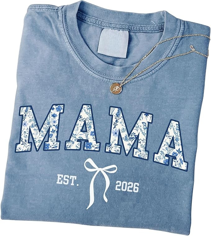 Custom Mama Shirt for Women Personalized Mama Sweatshirt Floral Mom Crewneck New Mom Christmas fo... | Amazon (US)