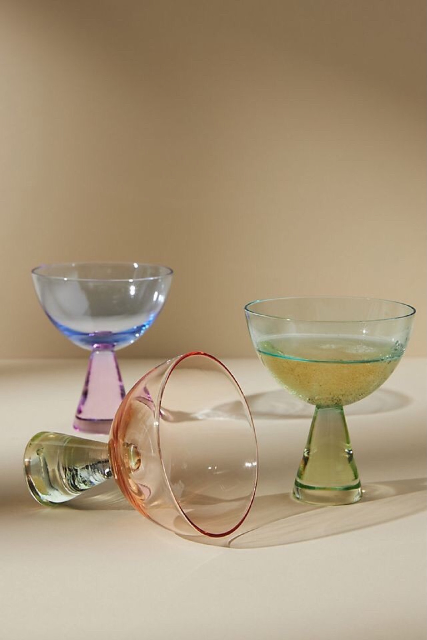 Multi colored coupe glass set for cocktails and mocktails  

#LTKHoliday #LTKGiftGuide #LTKhome
