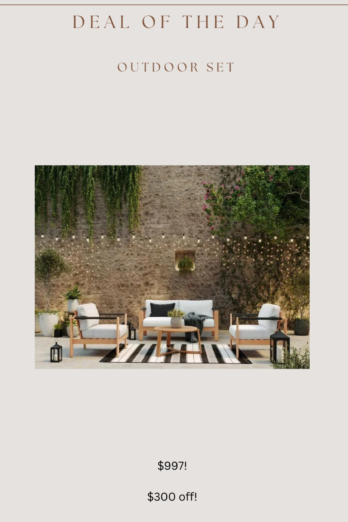 This new & highly rated outdoor set is $300 off right now!!! So gorgeous & looks so high end 😍

#LTKSaleAlert #LTKSeasonal #LTKHome