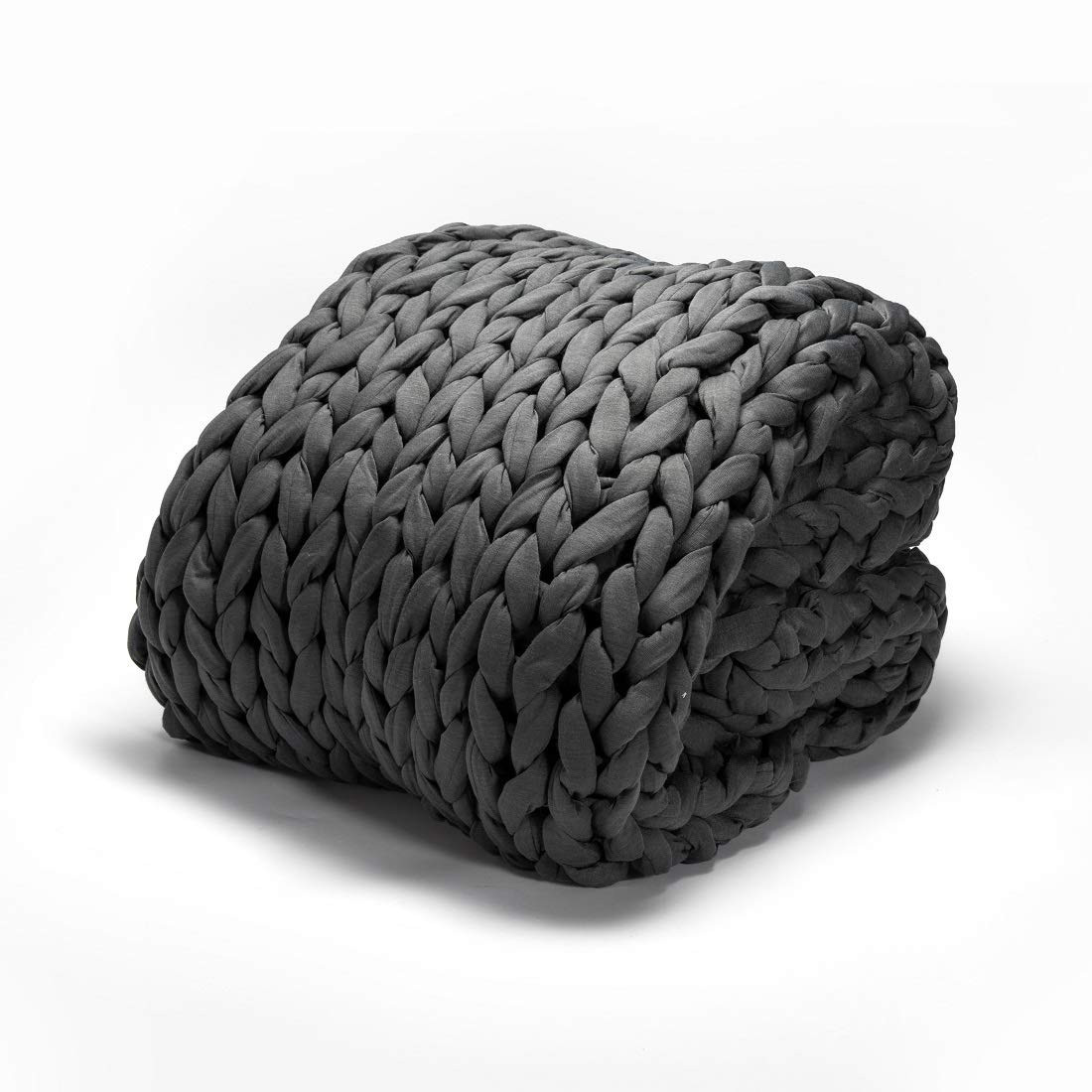 Chunky Knitted Weighted Blanket Handmade Cotton Throw Blankets for Sleep Home Décor Filler Free Cozy | Amazon (US)