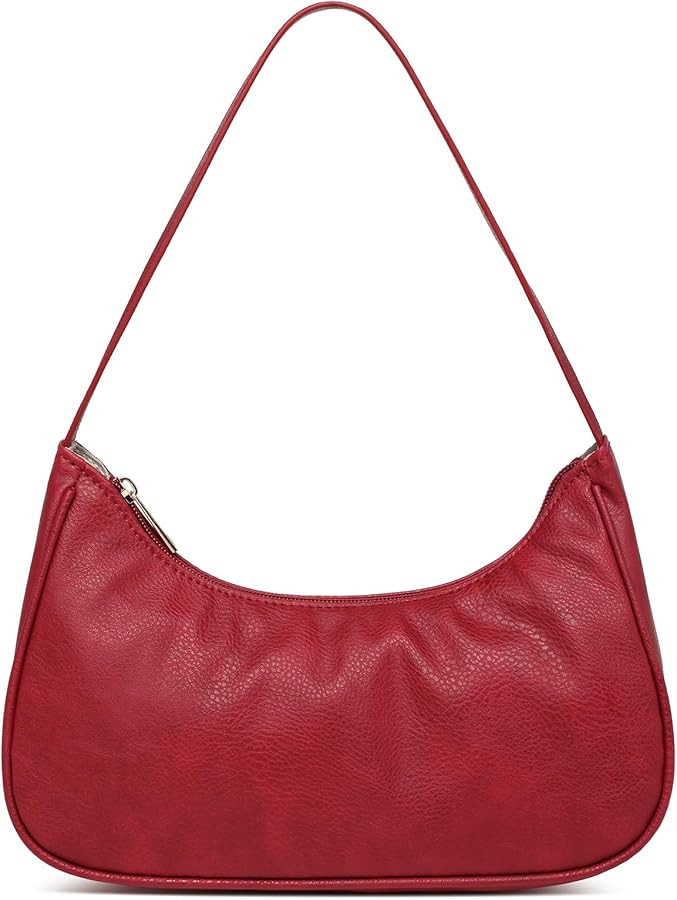Afashor Shoulder Bags for Women Vegan Leather Hobo Sling Tote Handbag Retro Clutch Purse with Zip... | Amazon (US)