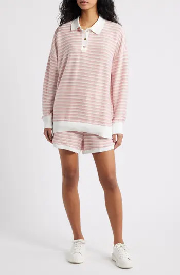 Dealia Stripe Polo Sweater & Shorts Set | Nordstrom
