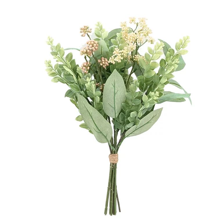 Mainstays 15" Tall Artificial Flowers Mixed Fern with Green Eucalyptus Bouquet | Walmart (US)