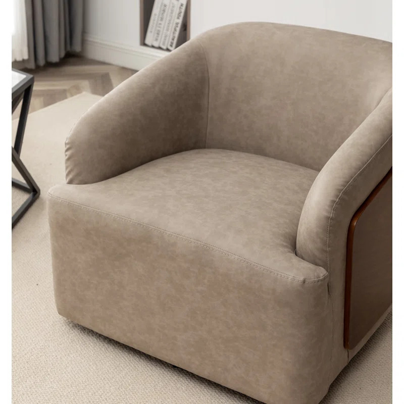 Andretta Vegan Leather Swivel Barrel Chair (Set of 2) | Wayfair North America