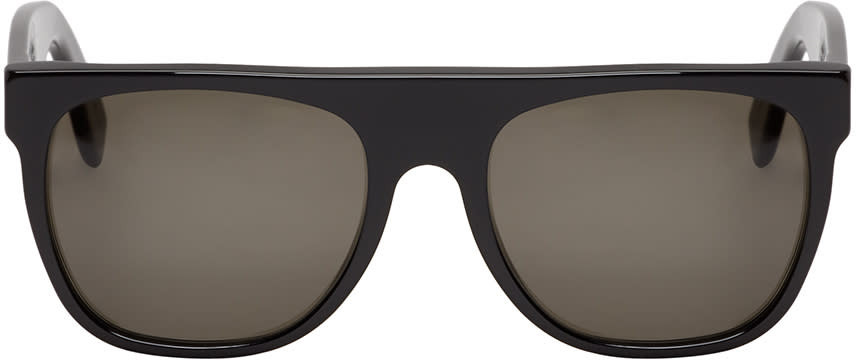 Super Black Flat Top Sunglasses | SSENSE