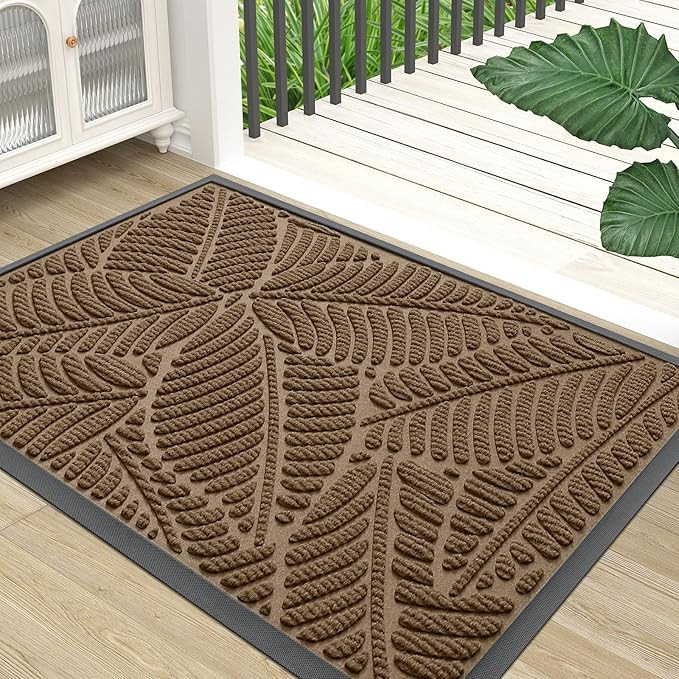 Waterproof Doormat, Sturdy Natural Rubber Front Indoor Mat,Non Slip Low Profile Indoor Outdoor Do... | Amazon (US)