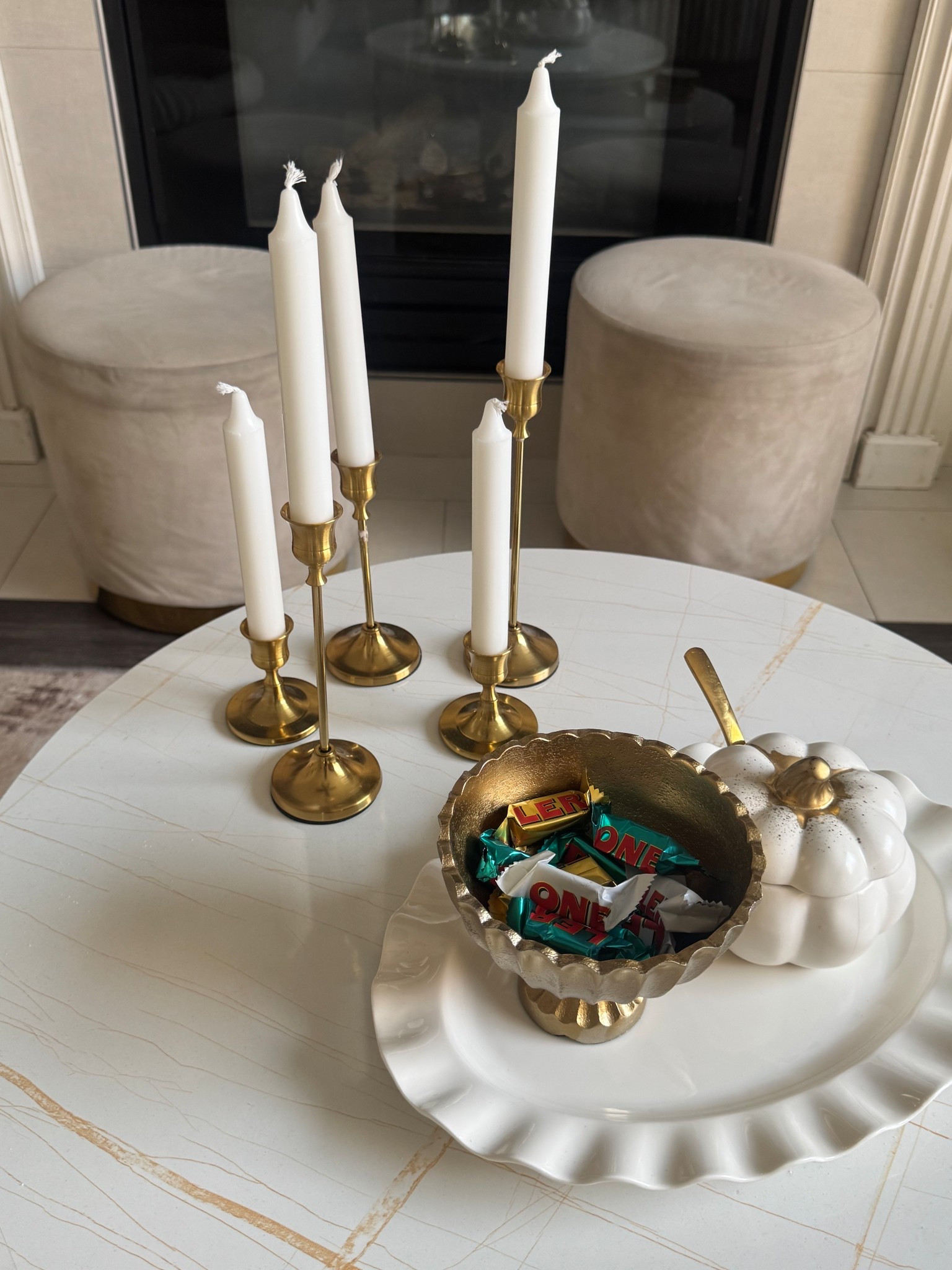 These vintage brass candlestick holders are the perfect way to add height and elegance to your coffee table or mantel styling. I love how timeless they look with white taper candles, simple, chic, and cozy for every season.

#LTKcanada