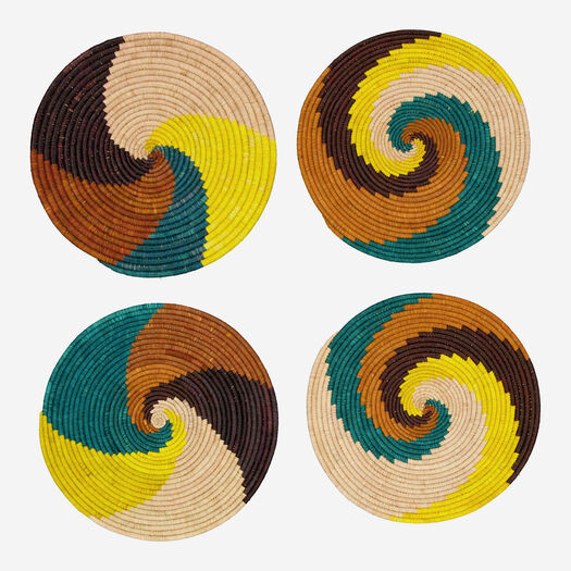 Four Pack Beige Swirl Woven Place Mat 27x27cm | TK Maxx
