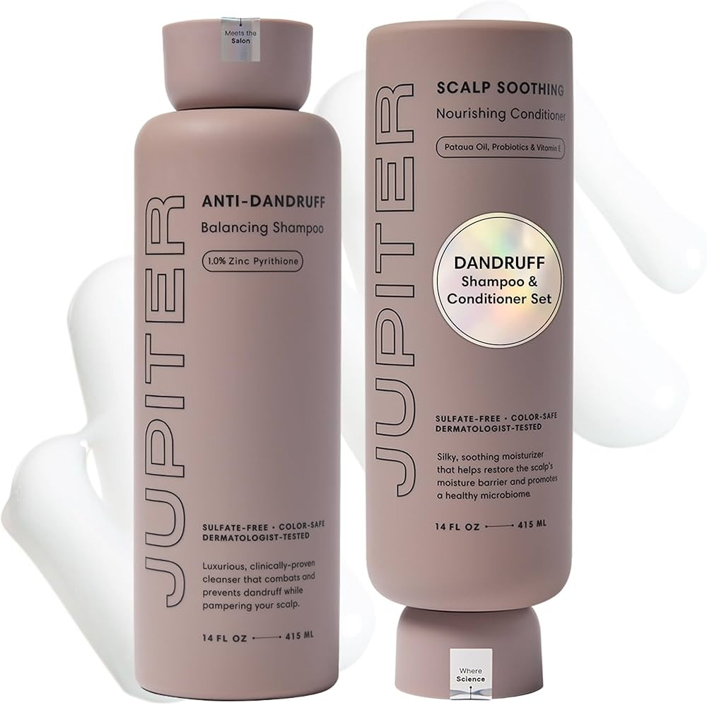 Jupiter Anti Dandruff Shampoo & Conditioner for Men & Women for Flaky, Itchy, Oily & Dry Scalp - ... | Amazon (US)