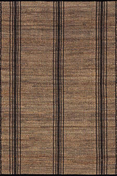 Natural Hayes Striped Braided Jute 5' x 8' Area Rug | Rugs USA