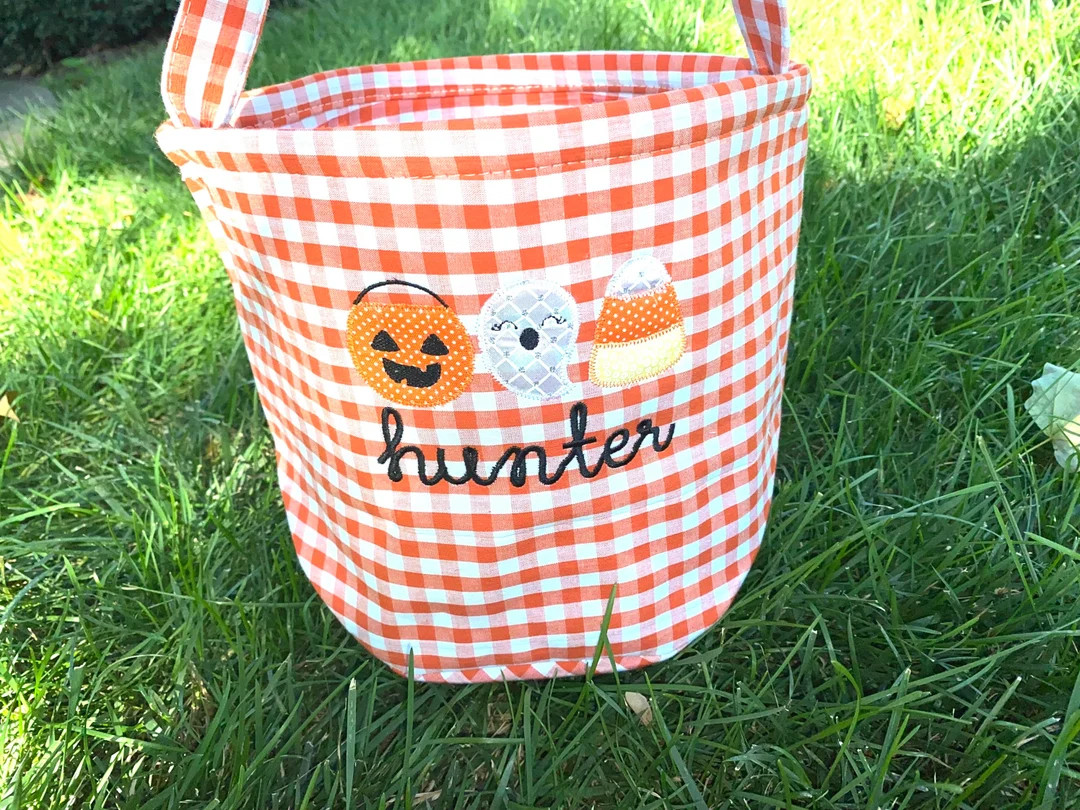 Trick or Treat Bag, Trick-or-treat Bucket, Halloween Bucket, Personalized, Halloween Basket, Mono... | Etsy (US)