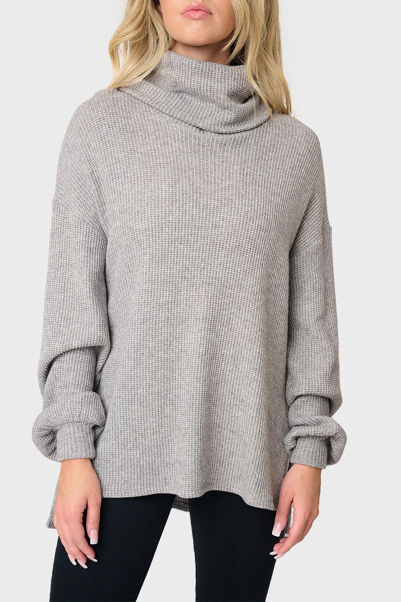 Cowl Neck Blouson Sleeve Soft Luxe Sweater | Gibson